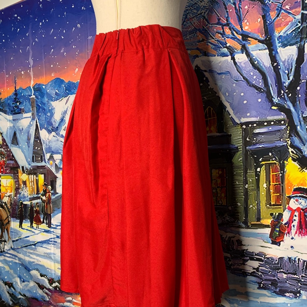 Red MIDI Women’s Lined Skirt - Picture 14 of 14